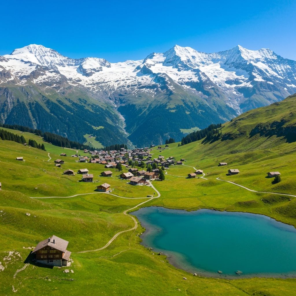 Snow-capped Swiss Alps panorama